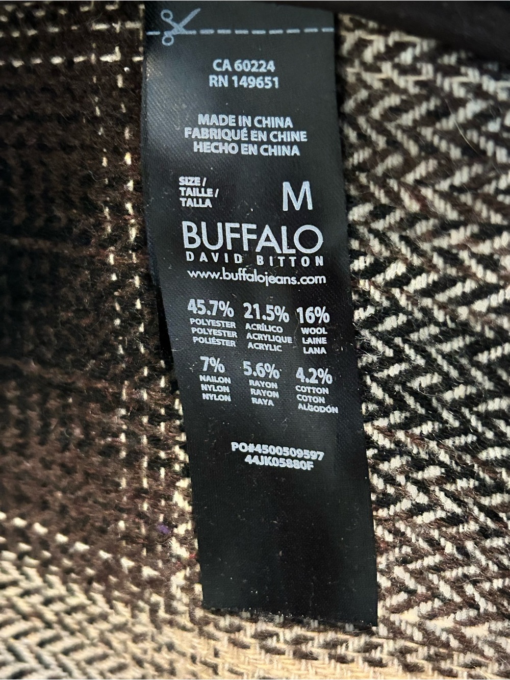 Buffalo David Bitton Plaid Shacket in Black & Tan - Picture 7 of 12